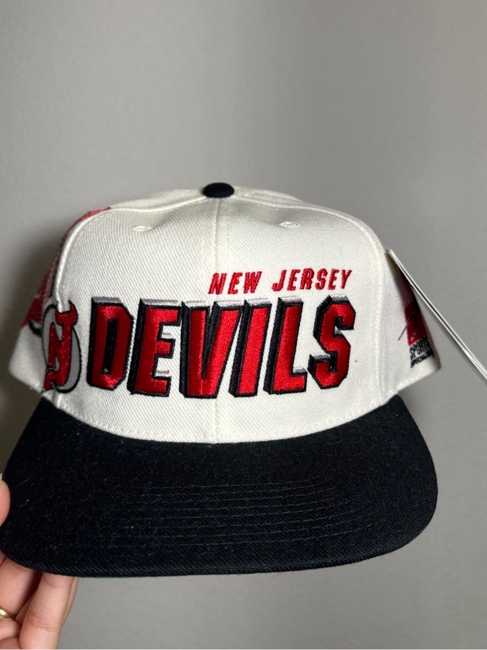 New Jersey Devils White & Black Snapback Hat